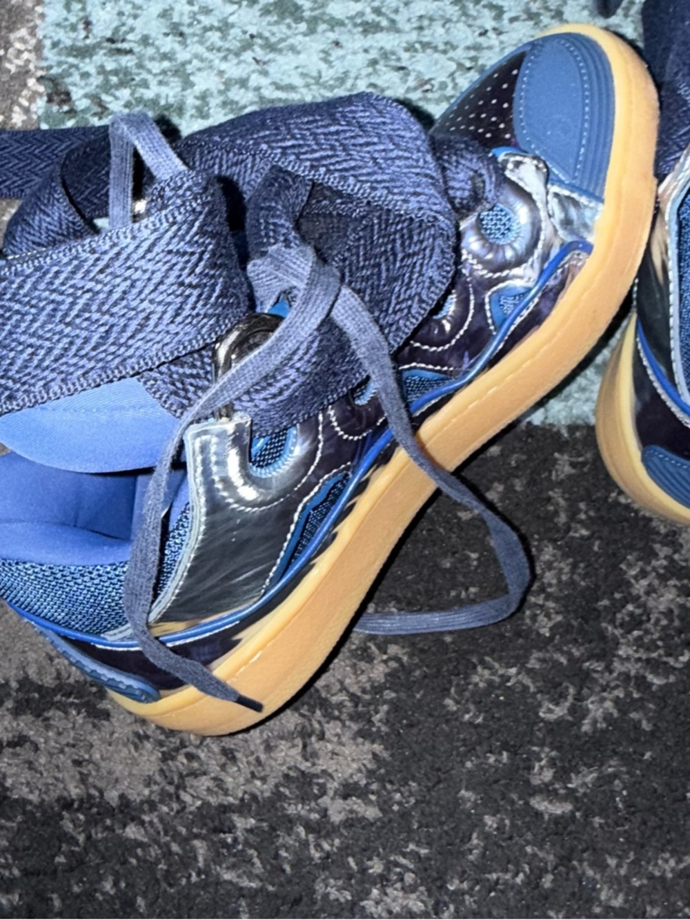 Lanvin Women’s Navy Curbside Sneakers - Picture 3 of 14